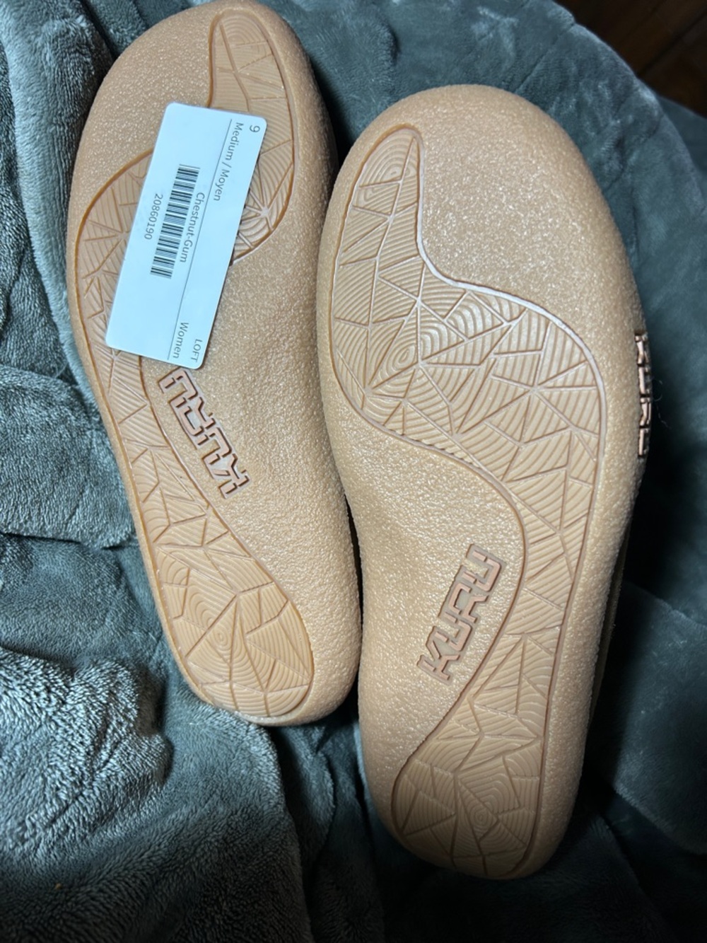 KURU Women’s Chestnut Suede ‘Loft’ Slippers W/Gum Soles & Faux Fur Trim, Sz 9 - Picture 7 of 8